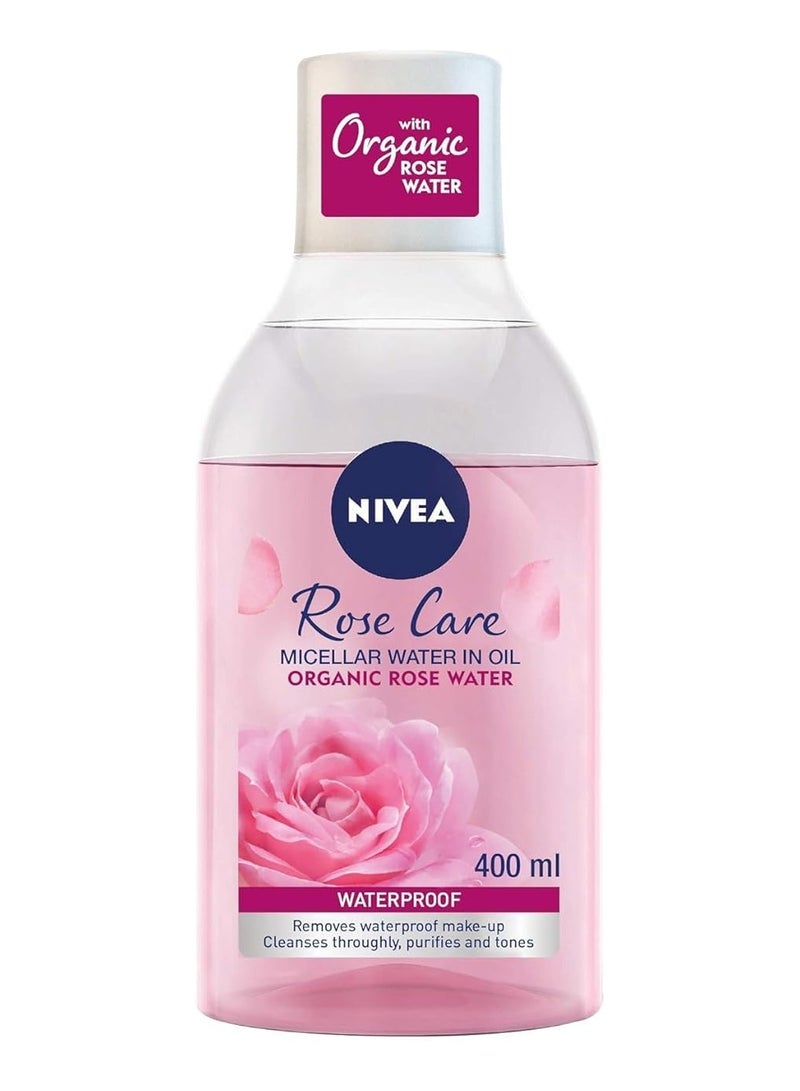 NIVEA Face Micellar Water, Makeup Remover, Rose Care with Organic Rose, All Skin Types, 400ml