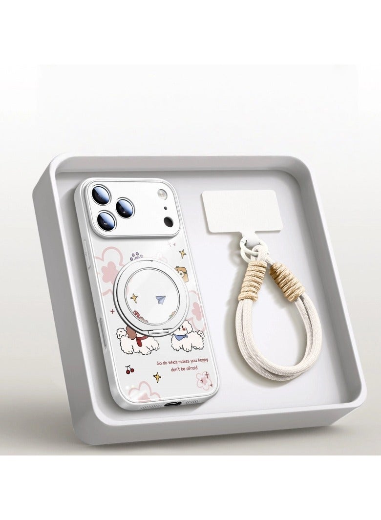 general iPhone 17 Pro Max Full-Coverage Magnetic Stand Case with Dual-Snap Lanyard Drop-Resistant MagSafe Compatible