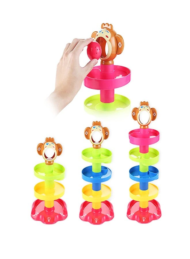Natchcart Plastic Ball Drop Toy, 5 Layer Tower Run with Swirling Ramps and 3 Rattle Balls Toy Set for Kids (Multicolor) - Image 1