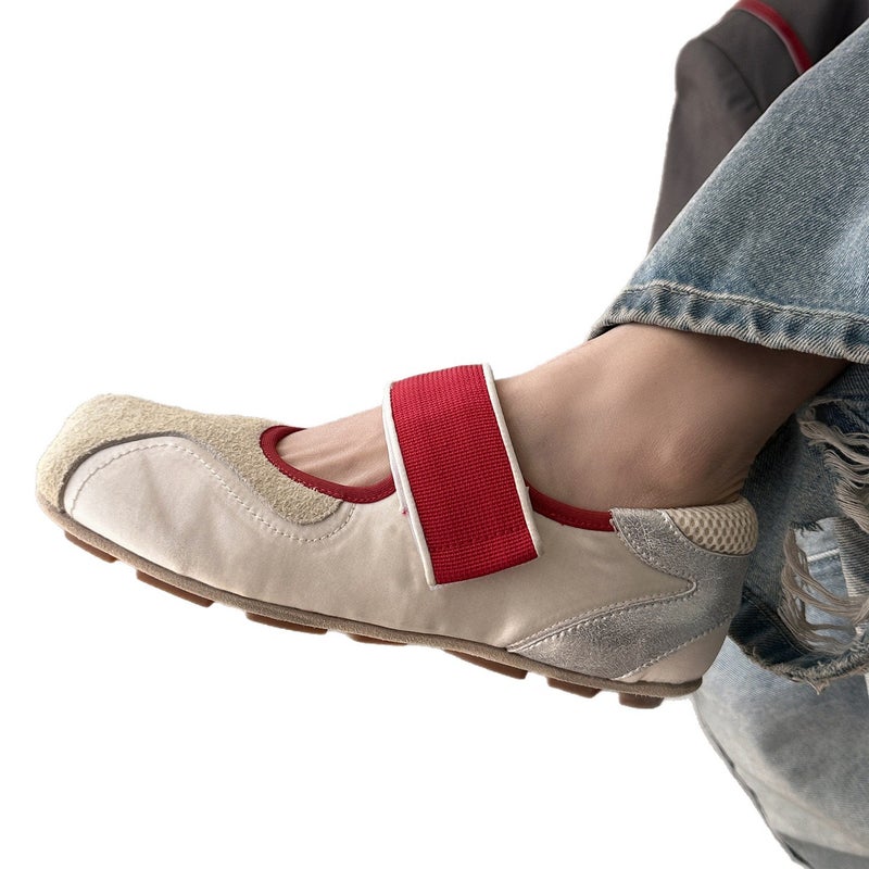 Women's Mary Jane Velcro Flat Shoes - Image 5