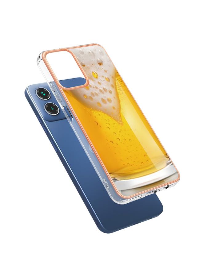 اس-توب جراب لهاتف Motorola Moto G34، جراب هاتف IMD مزدوج الجوانب من الرخام المطلي بالكهرباء - Image 3