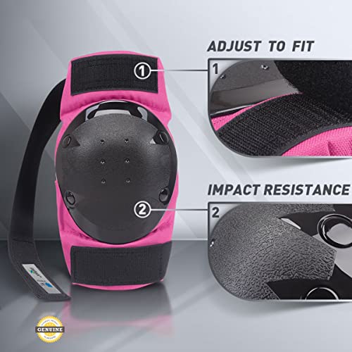 jaspo Plastron Saver 3 Professional Protective Set (Knee/Elbow/Wrist Guard) Multi Purpose Safety Kit for Skateboarding, Roller Skating, Inline Skating, Cycling and Other Sports (Small, Pink) - Image 3