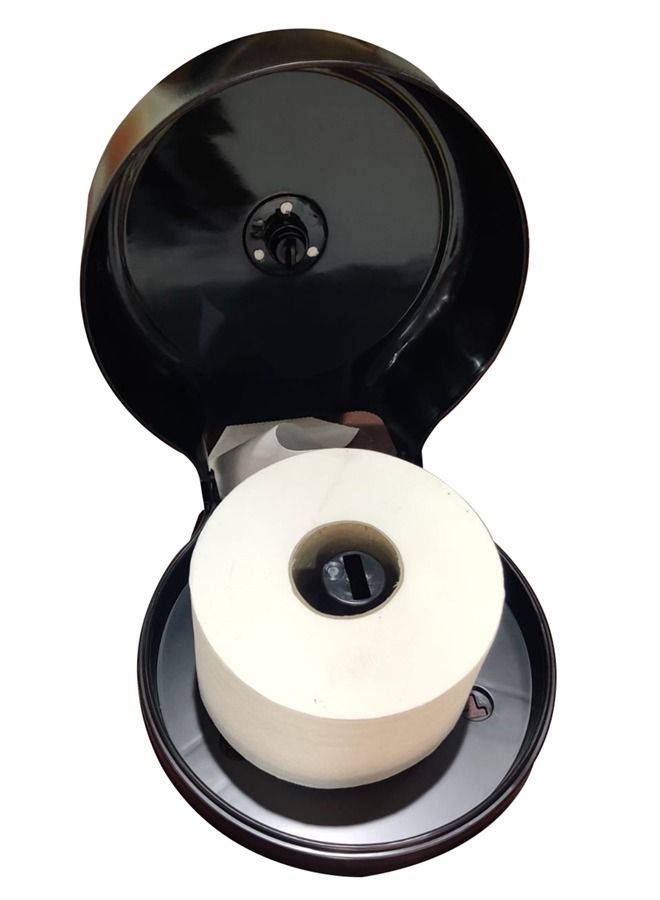 LACOT GENERAL TRADING LLC Mini Jumbo Toilet Roll Dispenser with Safety Key Locking System-Black  - Image 2