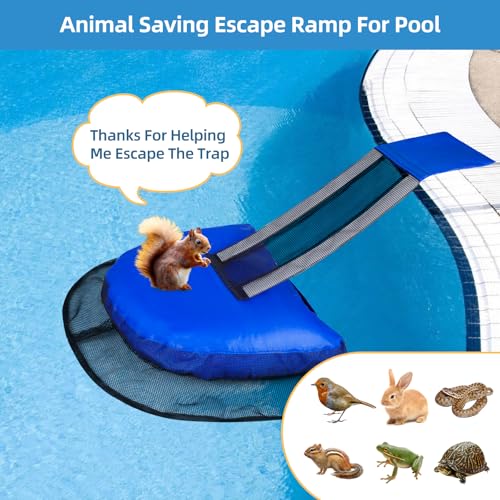 LCHUANG Pool Animal Escape Ramp FrogSaverLog for 2Pcs Swimming Pools Wildlife Rescue DeviceDurable Above Ground Pool Critter Ramp Prevent Drowning with Easy Install Pool SafetyReusable Blue2Pack - Image 3