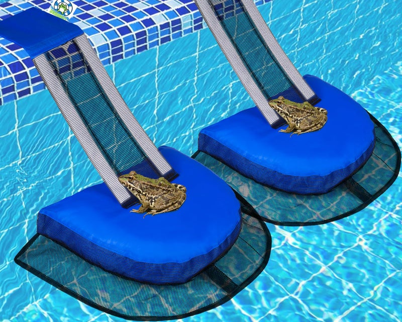LCHUANG Pool Animal Escape Ramp FrogSaverLog for 2Pcs Swimming Pools Wildlife Rescue DeviceDurable Above Ground Pool Critter Ramp Prevent Drowning with Easy Install Pool SafetyReusable Blue2Pack - Image 2