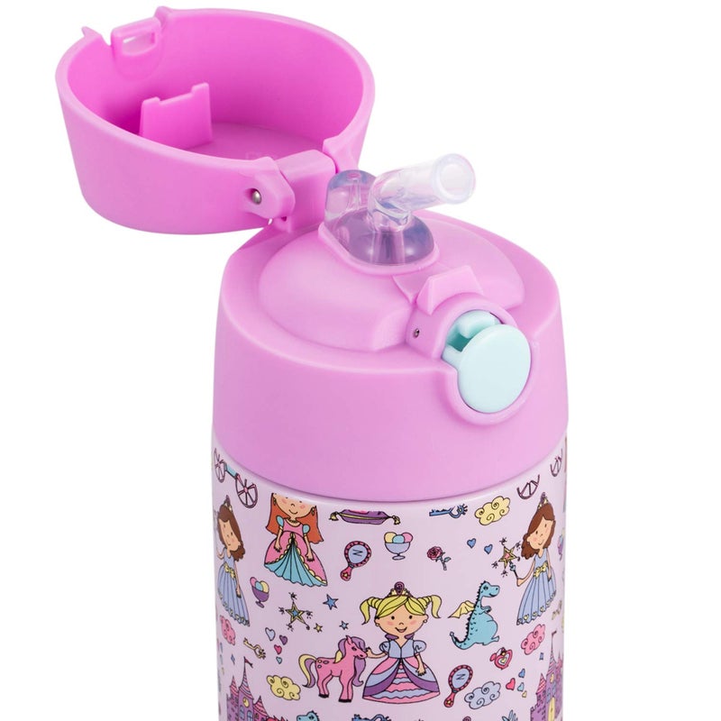 Snug Insulated Kids Water Bottle with Straw & Spout - Double-Wall Stainless Steel, Leakproof, Easy-Flip Lid - For School, Travel, Toddlers & Big Kids - Princess, 17oz - Image 3