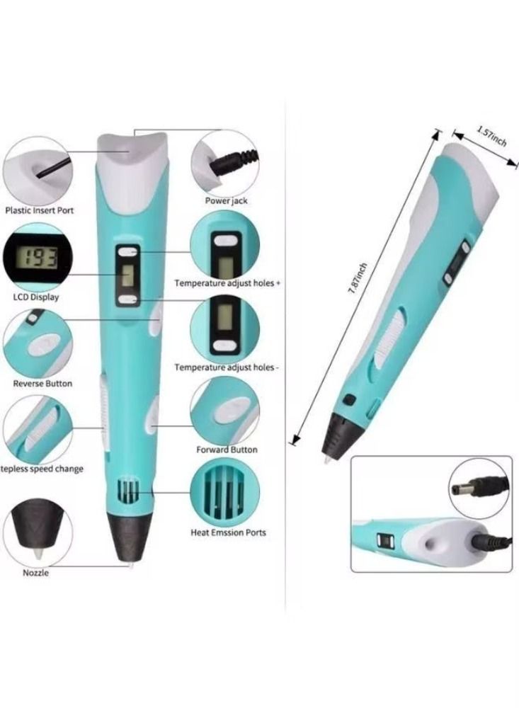 Dream Zone 3D Printing Pen 3D Stereo Doodler Drawing Pen Auto Feeding Smoother Experience, USB Plug - Image 3