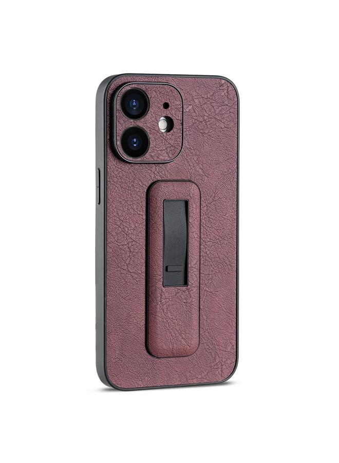 S-TOP Case For iPhone 12 PU Leather Push-pull Bracket Shockproof Phone Case - Image 1