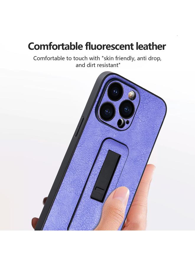 S-TOP Case For iPhone 12 PU Leather Push-pull Bracket Shockproof Phone Case - Image 3