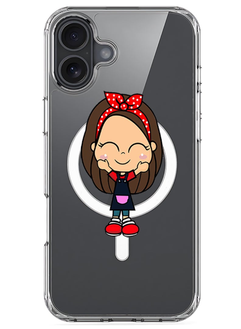 Theodor iPhone 16 Magsafe Magnetic Case Compatible with Wireless Charging, Shockproof Phone Bumper Cover - Girl - Image 1