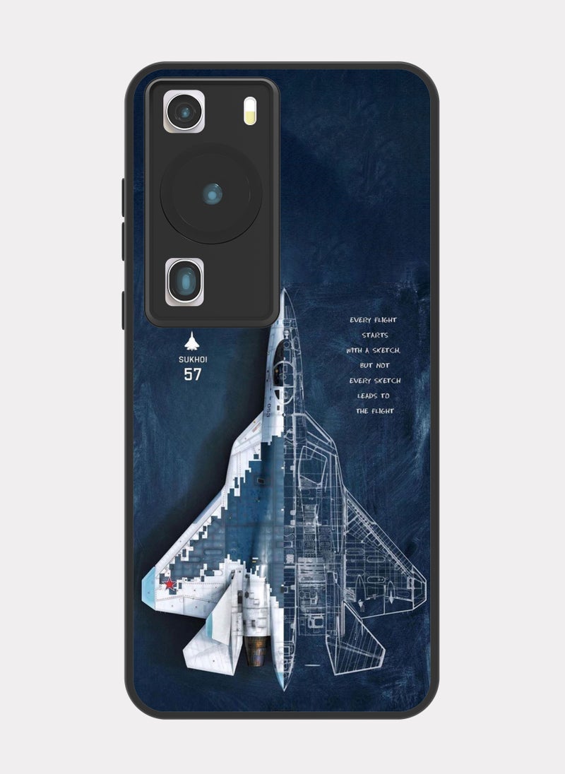 PXLAAT Huawei P60 Pro case cover Russian Sukhoi Su-57 Aircraft - Image 1