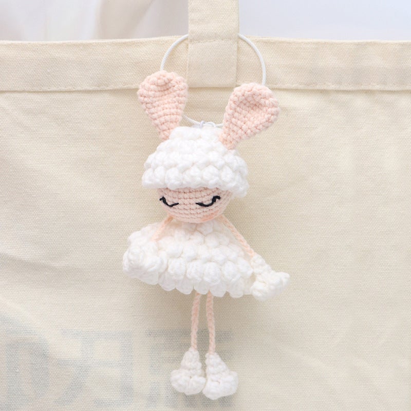 Finished Handmade Crochet Doll Knitted Hanging Doll Hanging Wool Woven Lamb Pendant Keychain Doll Pendant - Image 4