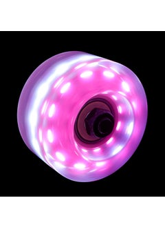 Generic Transparent Flashing Wheel Inline Skates Universal PU Glowing Wheel Indoor Outdoor Roller Skates Dual Row Wheel Ice Skating 6 lamp snow pollen light wheel (powder bearing) 1 