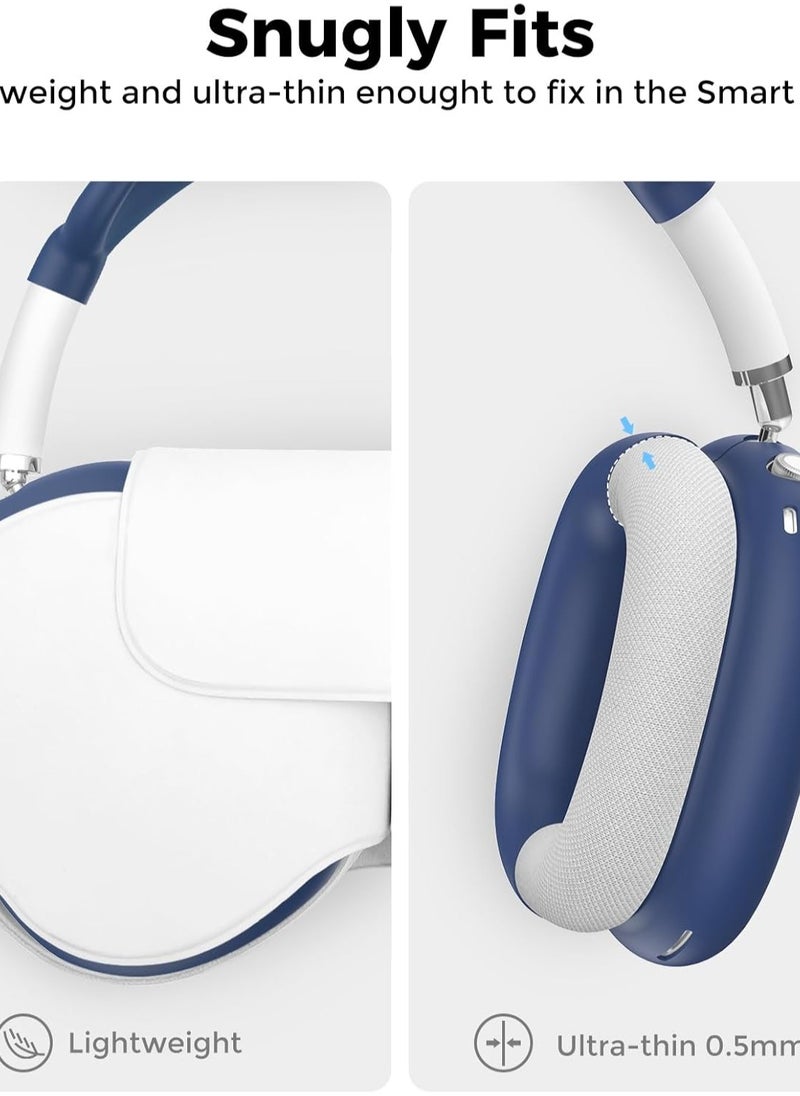 Generic - Silicone Case Cover for AirPods Max Headphones, Airpods Max Ear Cup Covers/Ear Pad Case Cover/Headband Cover/Max Headband Pad, 4 in1 Accessories for Apple AirPods Max (Blue) - Image 1