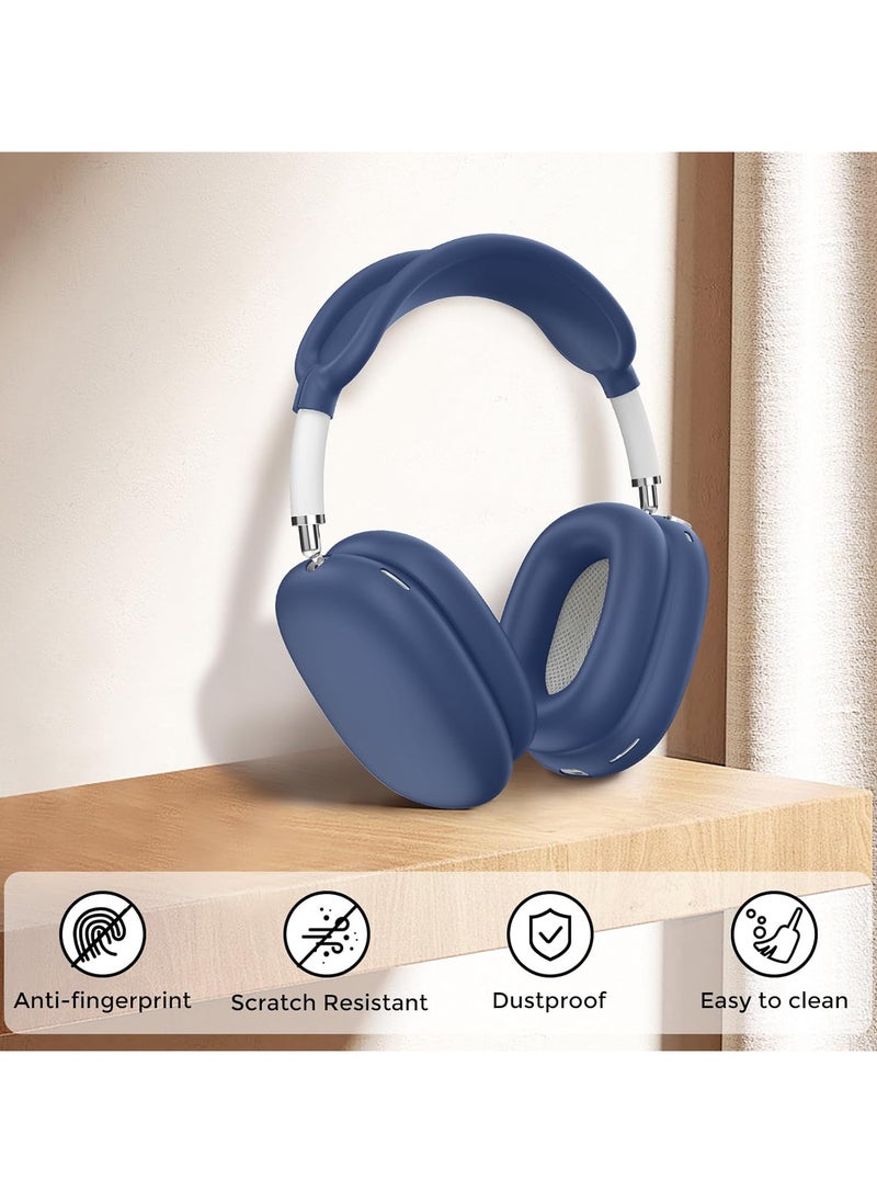 Generic - Silicone Case Cover for AirPods Max Headphones, Airpods Max Ear Cup Covers/Ear Pad Case Cover/Headband Cover/Max Headband Pad, 4 in1 Accessories for Apple AirPods Max (Blue) - Image 1