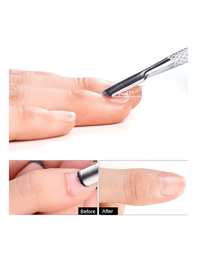 5-Piece Cuticle Spoon Pusher Remover Cutter Nail Nipper Set,Silver - Image 5