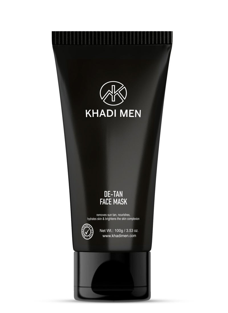 KHADI MEN Khadi Men De tan face mask 100g Exfoliates & tighten the skin Pigmentation control & sagging skin Control acne & skin inflammation  - Image 1