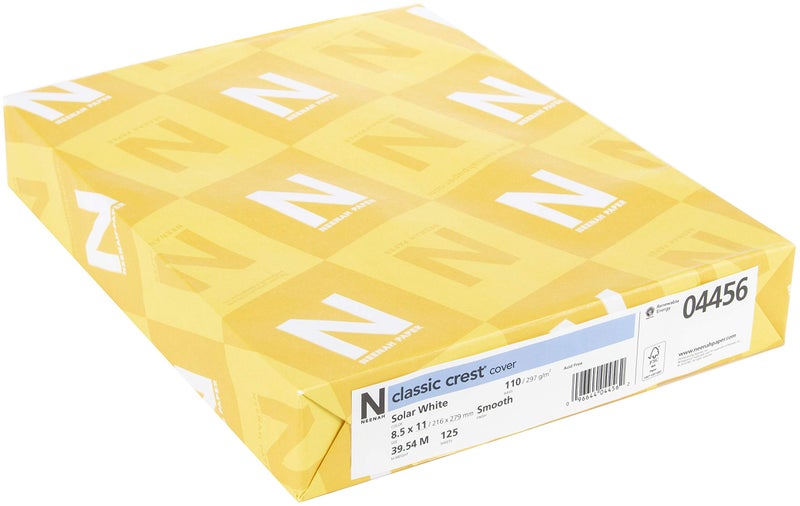 Neenah Paper 4456 Neenah 110lb Classic Crest Cardstock 8.5"X11" 125 per Package - Image 1