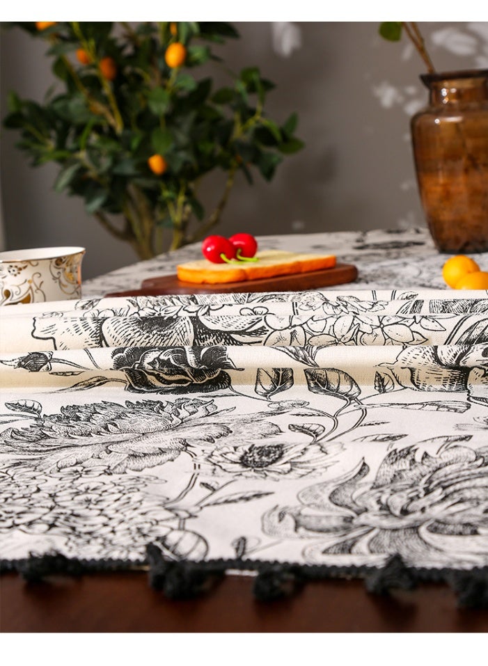general Fashionable cotton tablecloth dustproof and heat-insulated household dining table decoration cloth (large size: 100*150cm) - Image 3