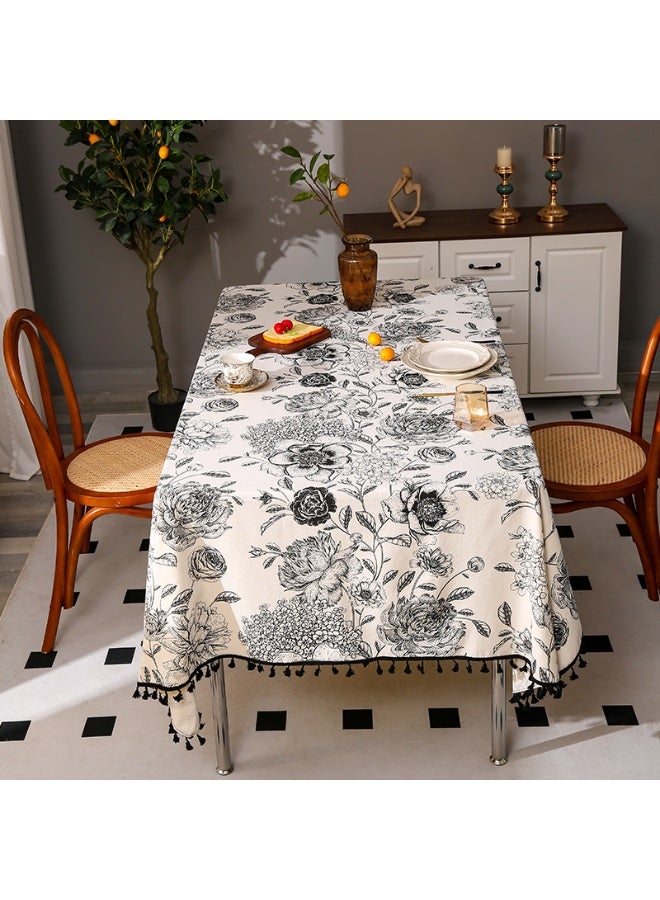 general Fashionable cotton tablecloth dustproof and heat-insulated household dining table decoration cloth (large size: 100*150cm) - Image 4
