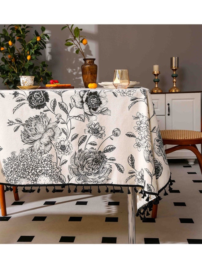 general Fashionable cotton tablecloth dustproof and heat-insulated household dining table decoration cloth (large size: 100*150cm) - Image 2
