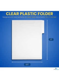 1InTheOffice Clear Plastic Folder Letter Size, Poly File Folder 3 Tab, (6 Pack)  - Image 2