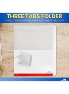 1InTheOffice Clear Plastic Folder Letter Size, Poly File Folder 3 Tab, (6 Pack)  - Image 4