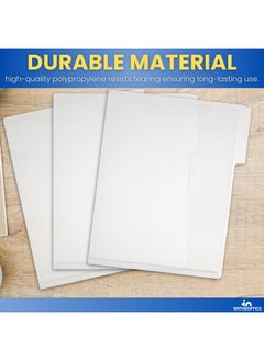 1InTheOffice Clear Plastic Folder Letter Size, Poly File Folder 3 Tab, (6 Pack)  - Image 3