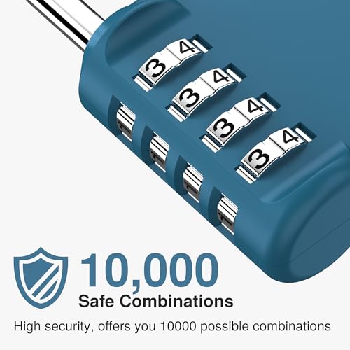 Puroma 2 Pack Combination Lock for Locker 4 Digit Outdoor Waterproof Padlock for School, Gym, Sports, Fence, Toolbox, Gate, Case, Outdoor, Hasp Storage, Cabinets (Dark Green) - Image 2