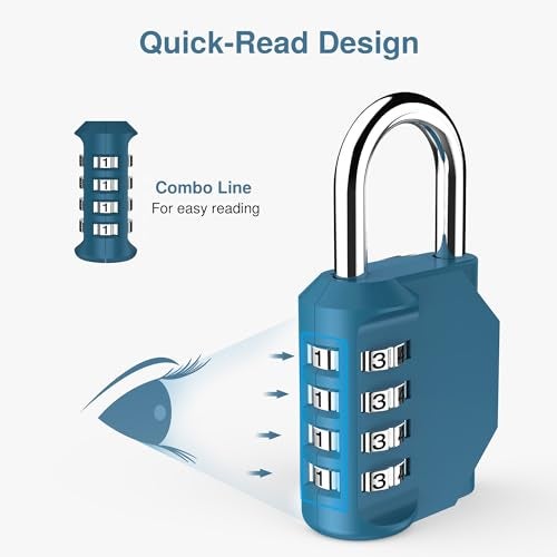 Puroma 2 Pack Combination Lock for Locker 4 Digit Outdoor Waterproof Padlock for School, Gym, Sports, Fence, Toolbox, Gate, Case, Outdoor, Hasp Storage, Cabinets (Dark Green) - Image 3