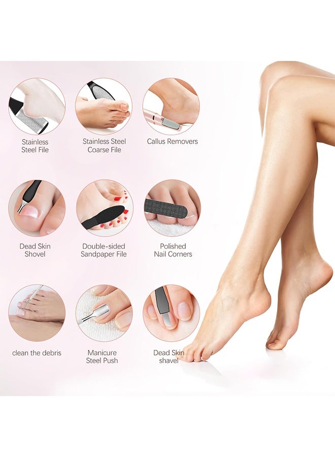 JS Electric Pedi Callous Remover, Electric Foot Grinder Electric Callus Remover with 2 Roller Heads for Removing Dead Skin and Calluses (Pink) - Image 3