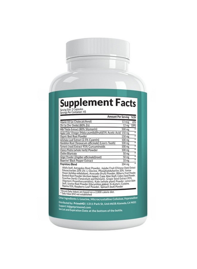 PrimeMD 32-in-1 Liver Cleanse Detox & Repair with Milk Thistle and Silymarin, Artichoke Extract and Beetroot Powder for Liver Support with Active Liver Health Formula - 1426mg (180 ct, Pack of 2) - Image 2
