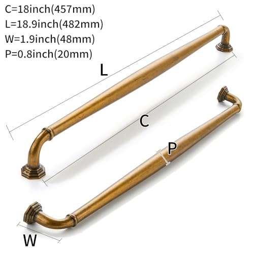 khtumeware 1 Pack Appliance Handle Pull 18 Inch457mm Black Cabinet Pulls Vintage Cabinet Handles Heavy Duty Solid Cabinet Hardware for Cupboard Drawer Pulls Dresser Handle - Image 3