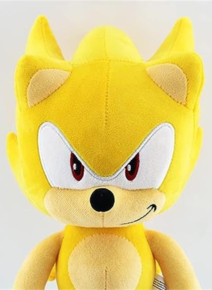 12 Sonic Plush Toys,Sonic Stuffed Animals,Knuckles Shadow Tails Plushies Doll Toys Gifts for Boys and Girls, Super Sonic - Image 3