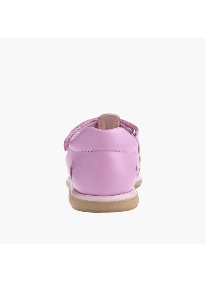 Pablosky Girls' Braided Sandals with Hook and Loop Closure