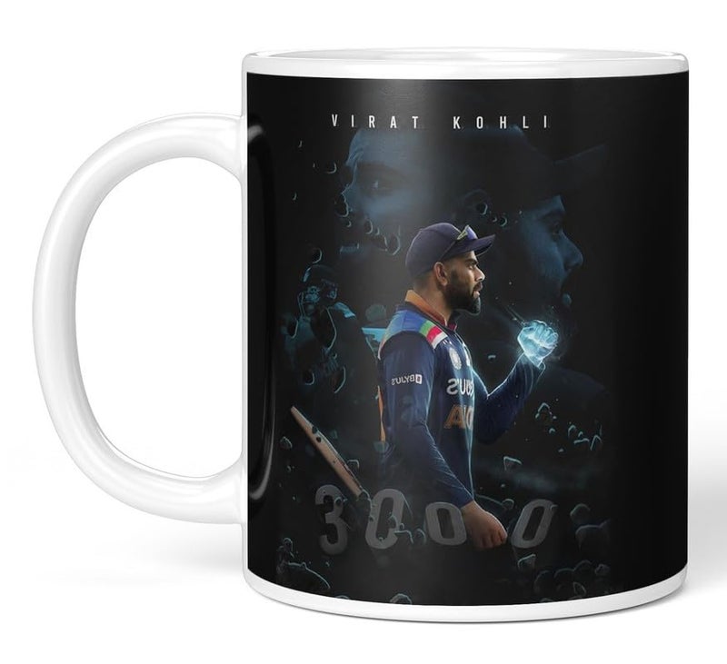PrintingZone Compatible Print with Virat Kohli Mug Printed Cup Microwave Safe White Ceramic Coffee Mug 350ml Pack of 1VRND198 - Image 5