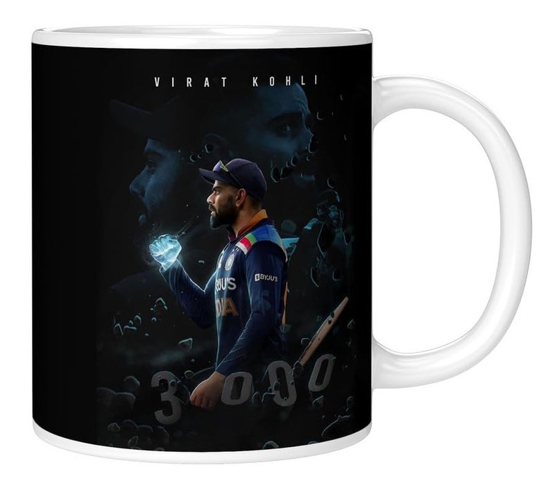 PrintingZone Compatible Print with Virat Kohli Mug Printed Cup Microwave Safe White Ceramic Coffee Mug 350ml Pack of 1VRND198 - Image 3