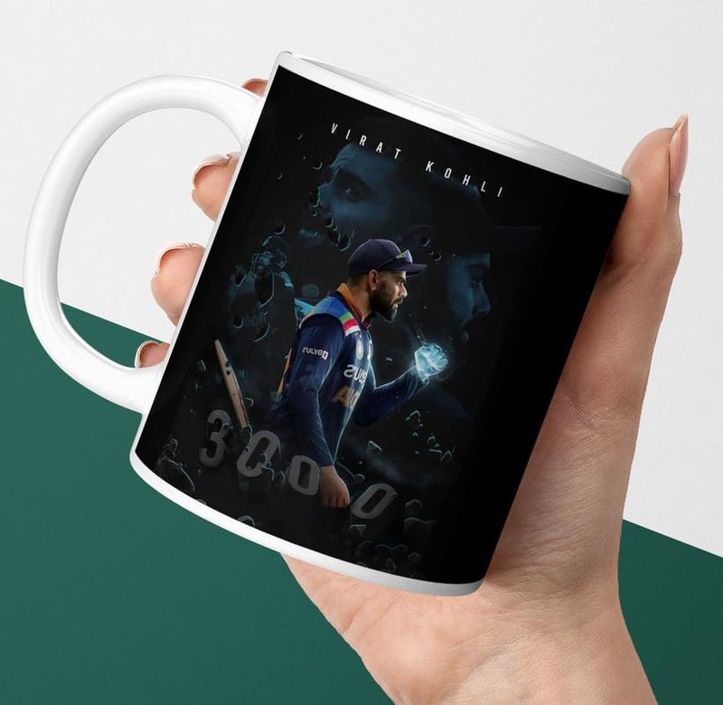 PrintingZone Compatible Print with Virat Kohli Mug Printed Cup Microwave Safe White Ceramic Coffee Mug 350ml Pack of 1VRND198 - Image 2