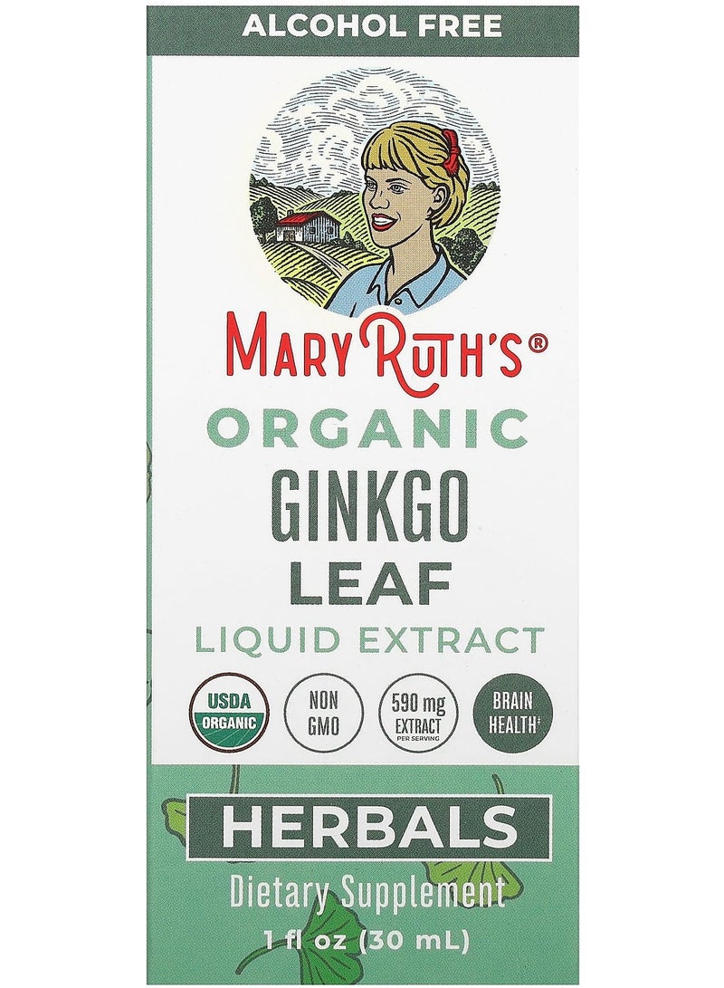 Organic Ginkgo Leaf Liquid Extract, 590 mg, 1 fl oz (30 ml)