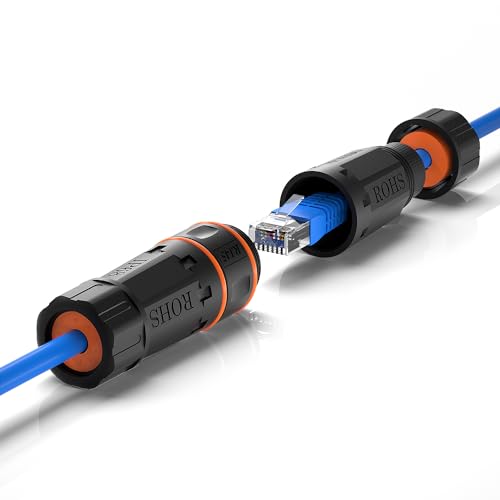 Dingsun Waterproof RJ45 Coupler, IP68 Ethernet Coupler, Female to Female Ethernet Outdoor LAN Cable Connector for Cat5 /Cat5e/Cat6(2Pack) - Image 2