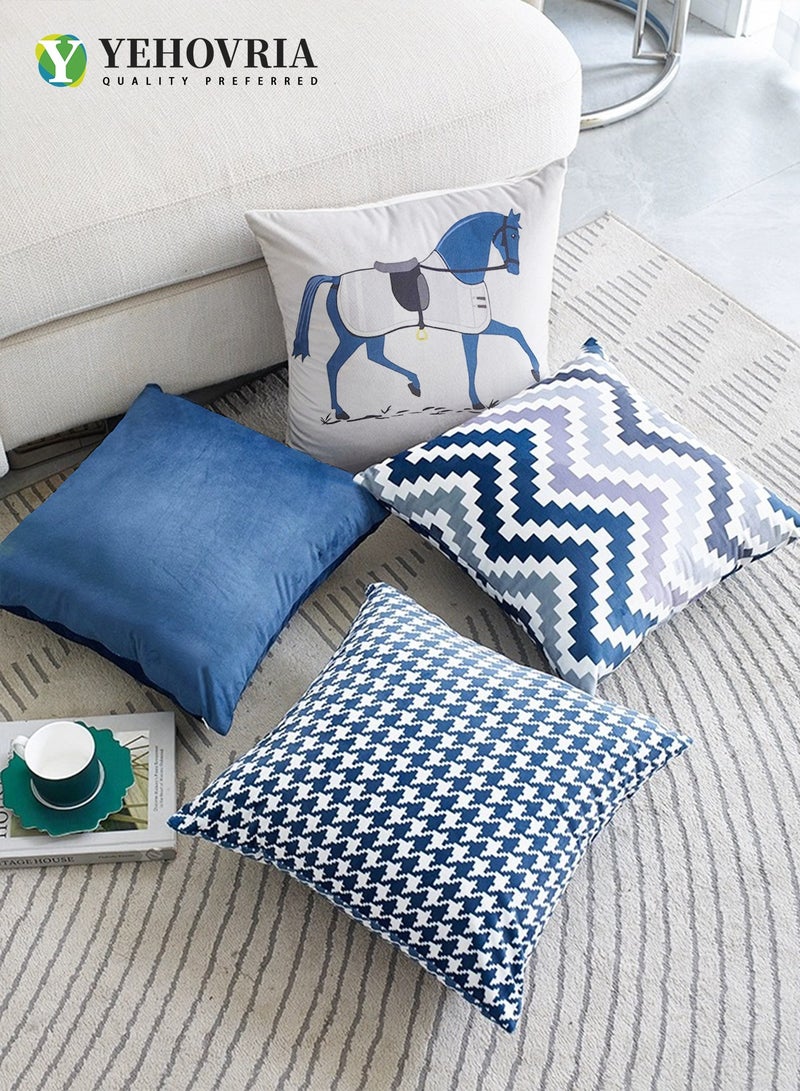 YEHOVRIA Cushion Covers Set of 4, Throw Pillow Cover, Modern Decorative Couch Pillow Case 45cm x 45cm, For Living Room Sofa Car Couch Bed Pillowcases 18x18 inches（Double sided pattern) - Image 3