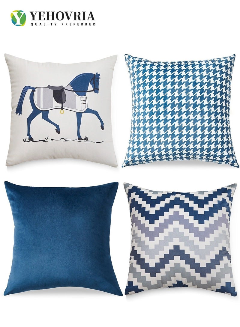 YEHOVRIA Cushion Covers Set of 4, Throw Pillow Cover, Modern Decorative Couch Pillow Case 45cm x 45cm, For Living Room Sofa Car Couch Bed Pillowcases 18x18 inches（Double sided pattern) - Image 1
