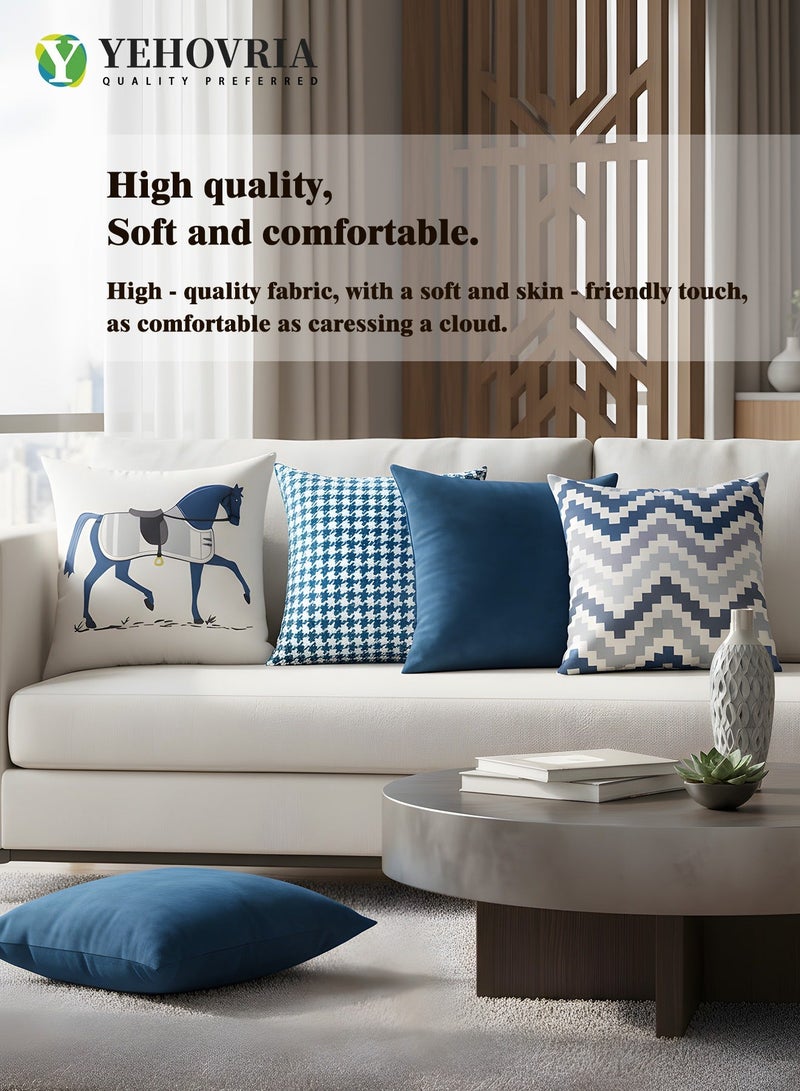 YEHOVRIA Cushion Covers Set of 4, Throw Pillow Cover, Modern Decorative Couch Pillow Case 45cm x 45cm, For Living Room Sofa Car Couch Bed Pillowcases 18x18 inches（Double sided pattern) - Image 2