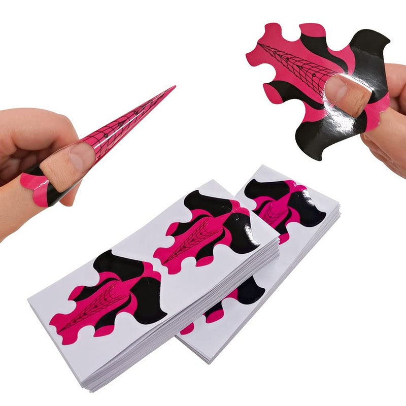 VNC 200 Pcs Nail Form Guide Stickers Goldfish Shaped Nail Extension Tips SelfAdhesive Art Nail Tips DIY Tools for Women Girls Nail Gel DIY Home Salon Supplies