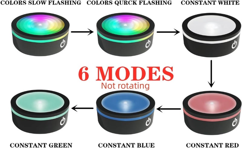 EUSTUMA LED Light Base Non-slip Round Display Stand In A Variety of Colors,Suitable for Glass Crystal Spherical Artwork,Holiday Party Decoration.(Notice:Not rotating) - Image 3