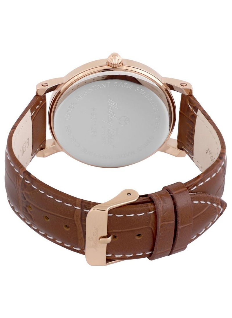 Mathey-Tissot City Metal Analog White Dial Men Watch Brown Strap HB611251PBR  - Image 3
