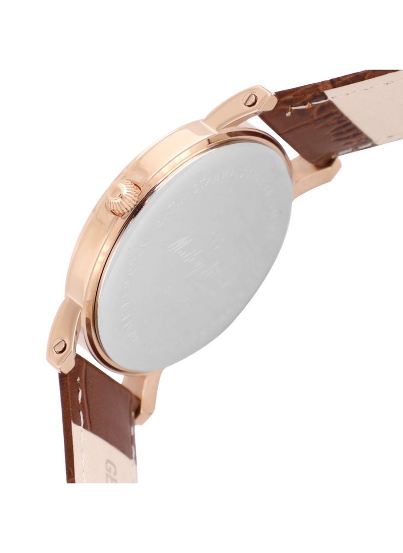 Mathey-Tissot City Metal Analog White Dial Men Watch Brown Strap HB611251PBR  - Image 2