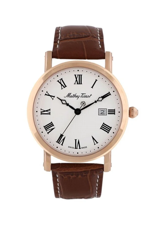Mathey-Tissot City Metal Analog White Dial Men Watch Brown Strap HB611251PBR