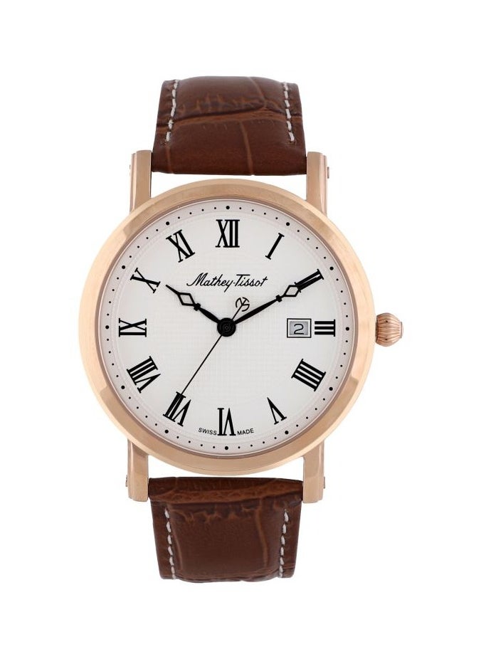 Mathey-Tissot City Metal Analog White Dial Men Watch Brown Strap HB611251PBR  - Image 1