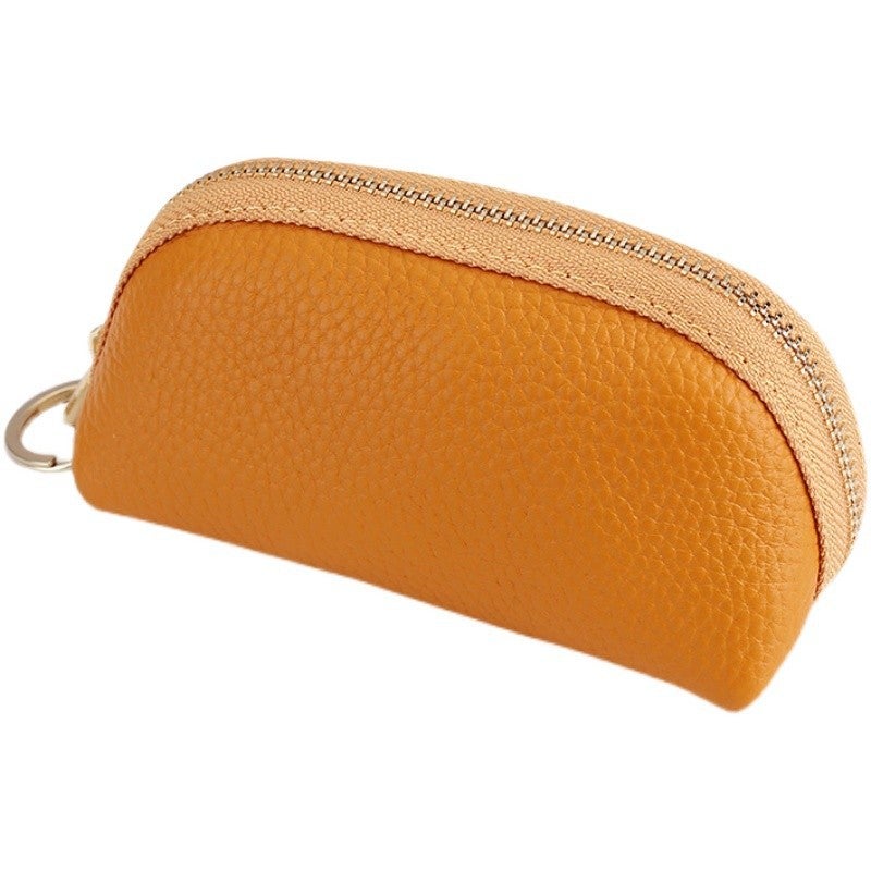 Genuine Leather Simple Large-Capacity Universal Car Key Bag Cowhide Women'S Compact Storage Mini Key Bag Cover Home Cute - Image 5